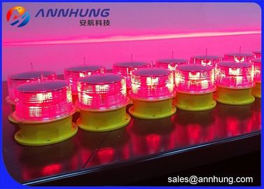Lumière d'obstruction solaire d'aviation de haute cheminée basse - intensité avec le panneau solaire intégré